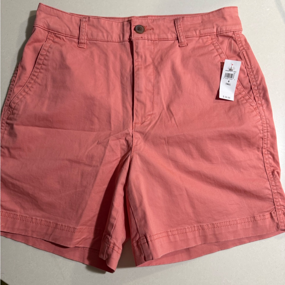NWT Gap Girlfriend Khaki Coral Shorts